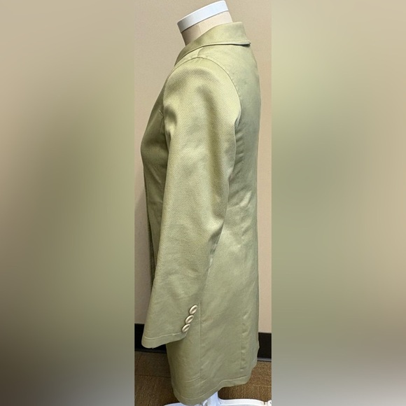 Vintage quilted sage green size Medium pea coat w/ pockets peterpan collar - Picture 3 of 8